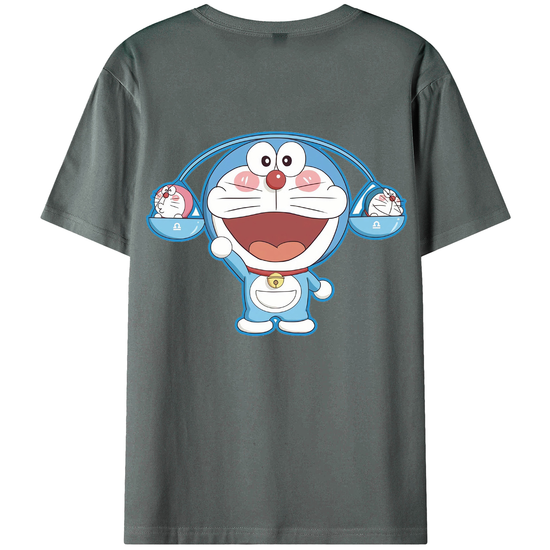 （画像用） ドラえもん Doraemon 綿100％ メンズ半袖Tシャツ（バックプリント） 通気性